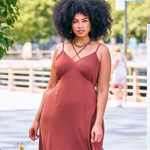 Eloquii - Strappy brown maxi dress - US 24